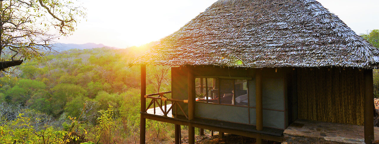 Sonnenuntergang in der Sable Mountain Lodge