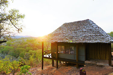 Sonnenuntergang in der Sable Mountain Lodge