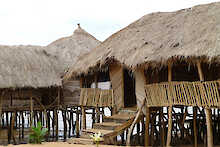 Blick aufs Haus der Eco Benin Lodge Possotome