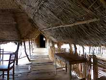Restaurantbereich der Eco Benin Lodge Possotome