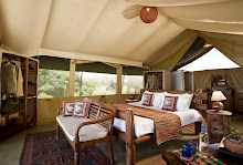 gemütliche Zeltsuite mit Doppelbett im Kicheche Mara Camp