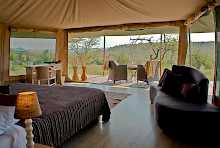 Doppelzimmer mit Blick auf die Veranda und Umgebung Kicheche Valley Camp