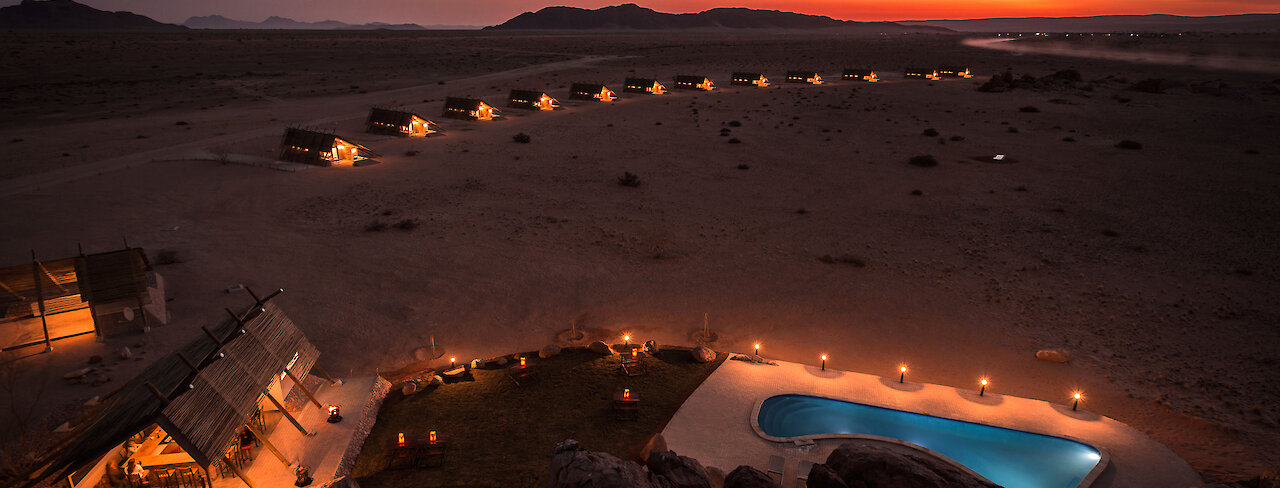 Desert Quiver Camp in der Nähe zum Sossusvlei bei Nacht